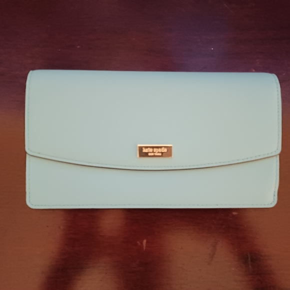 Kate Spade Blue/Mint Leather Wallet - Picture 1 of 9